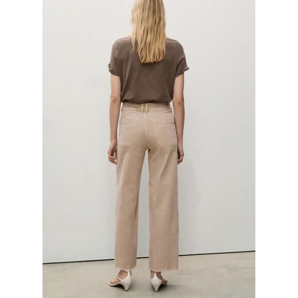 NEW Mango Catherin Culotte Jeans SAND SIZE 6 (EUR 38)/100%AUTHENTIC - Picture 4 of 10